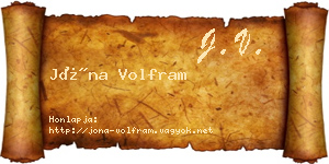 Jóna Volfram névjegykártya